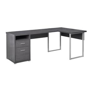 Monarch  Grey Wood-Look L-Shaped Computer Desk