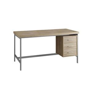 Bureau d'ordinateur Monarch, 60 po x 31 po, bois et blanc cassé