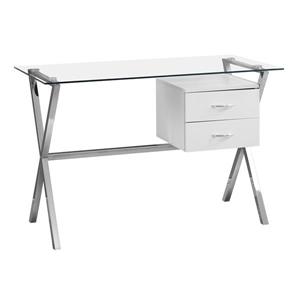 Monarch Specialties Monarch 48.00-In x 30.25-In Clear Computer Desk