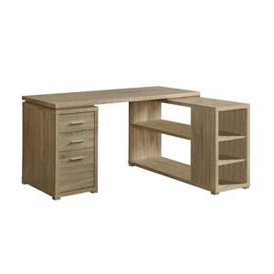 Bureau d'ordinateur Monarch, 60 po x 29 po, naturel