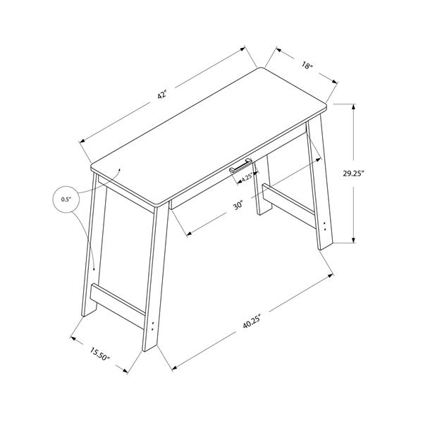 Monarch 42.00-in x 29.25-in Grey wood-look Computer Desk