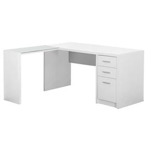 Bureau d'ordinateur Monarch, 60" x 30", bois, blanc