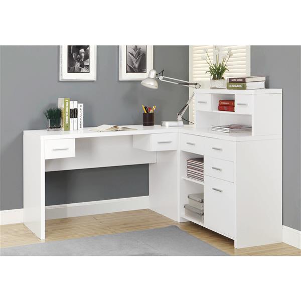 Monarch  62.75-in x 44.75-in White L-Shaped Home Office Desk