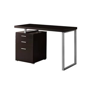 Bureau d'ordinateur Monarch, 47,25 po x 30 po, bois, brun