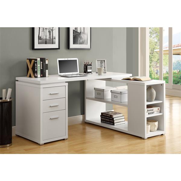 Monarch  60-in x 29-in White Left or Right Facing Corner Desk
