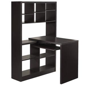 Bureau d'ordinateur Monarch, 35,5" x 60", bois, brun