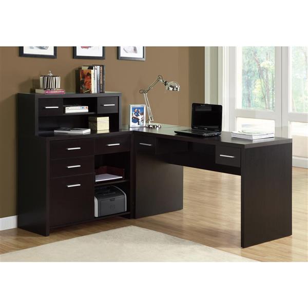 Monarch 62.75-in x 44.75-in Cappuccino L-Shaped Home Office Desk