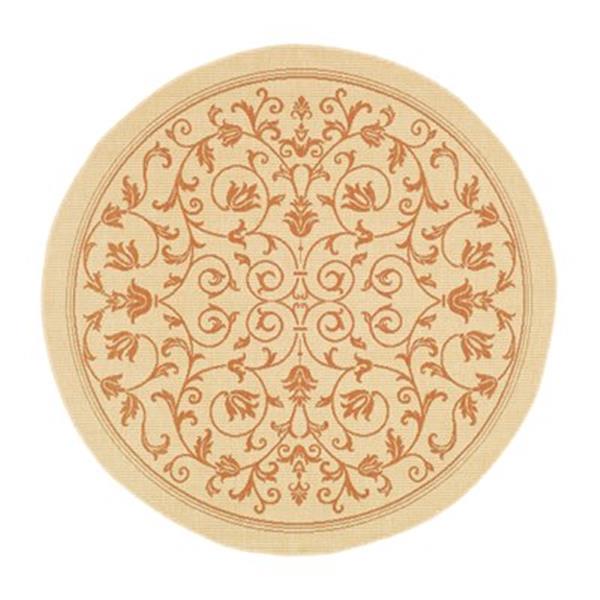 Safavieh CY2098-3201 Courtyard Area Rug, Natural / Terracott