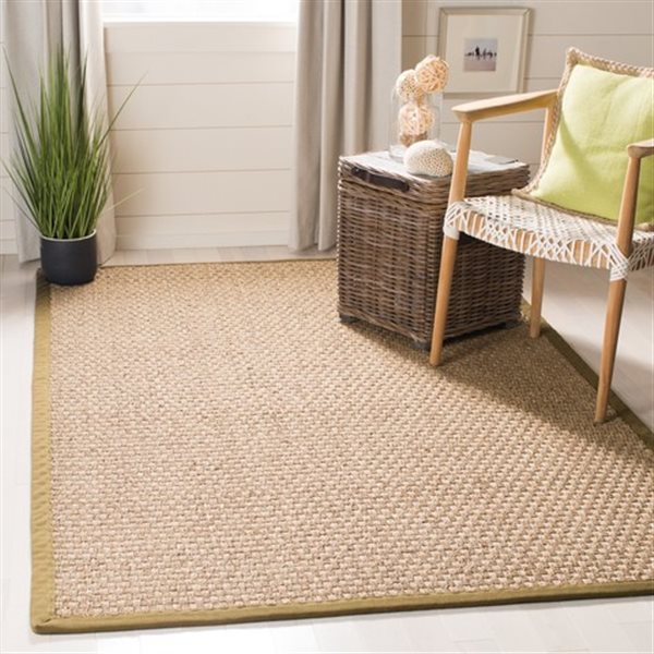 Safavieh Natural Fiber Beige and Olive Area Rug,NF114G-6SQ