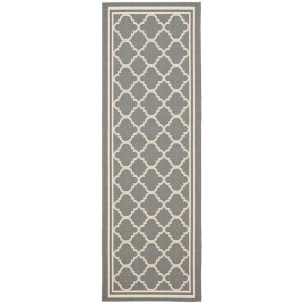 Safavieh CY6918246 Courtyard Indoor/Outdoor Area Rug Anthracite 2ft x 22ft CY6918246222