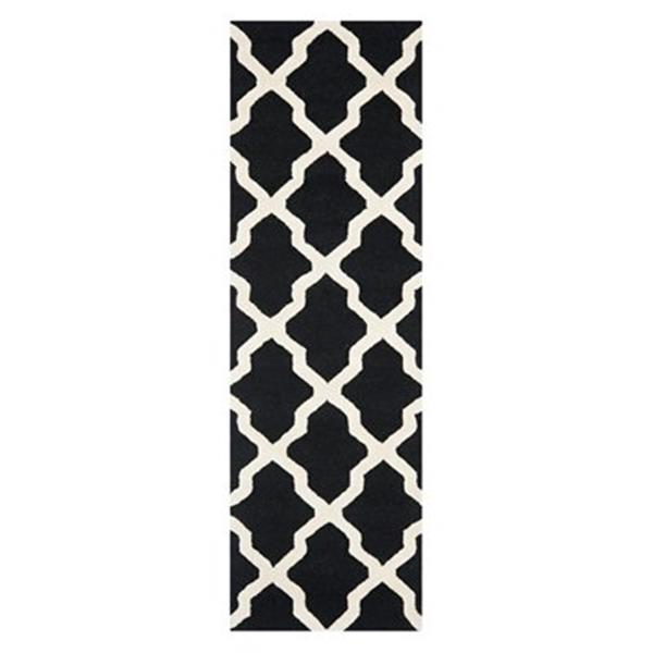 Safavieh Cambridge 2-ft-6-in X 12-ft Runner Rug (Black/Ivory)