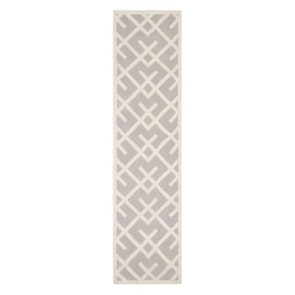 Safavieh Dhurries 2-ft-6-in X 10-ft Runner Rug (Gray/Ivory)