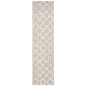 Safavieh Dhurries 2-ft-6-in X 10-ft Runner Rug (Gray/Ivory)