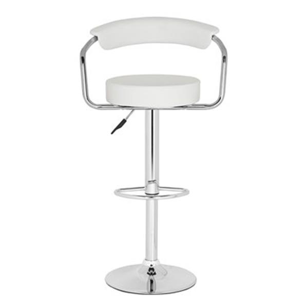 Safavieh Angus 25.20-in White PVC/ Stainless Steel Bar Stool