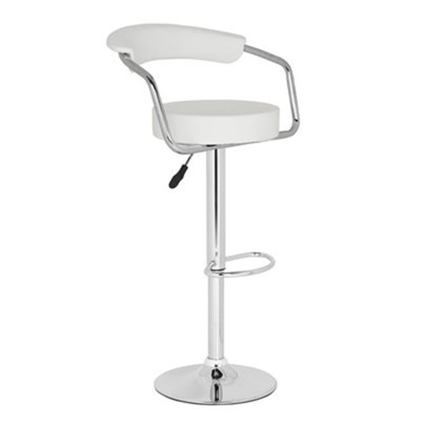Safavieh Angus 25.20-in White PVC/ Stainless Steel Bar Stool
