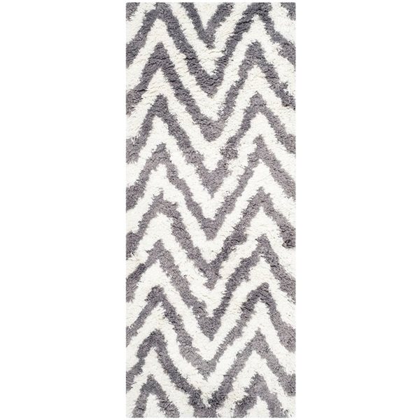 Safavieh Shag Ivory and Grey Area Rug - 2-ft x 10-ft