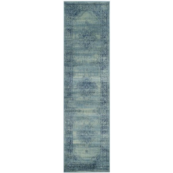 Safavieh Vintage Turquoise and Multi-Colored Area Rug - 2-ft x 10-ft