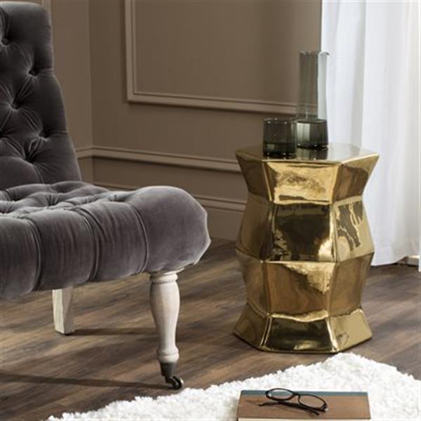 Safavieh Modern Hexagon 18-in Gold Ceramic Garden Stool