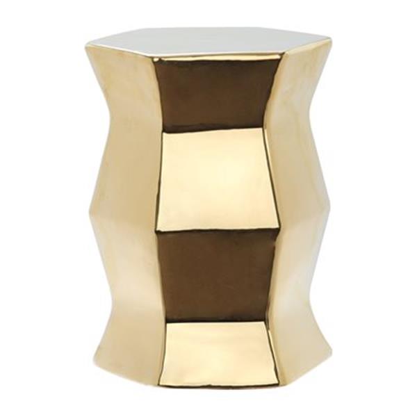 Safavieh Modern Hexagon 18-in Gold Ceramic Garden Stool