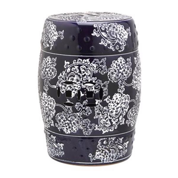 Safavieh Midnight Flower 18 In Navy White Garden Stool Acs4547a Rona