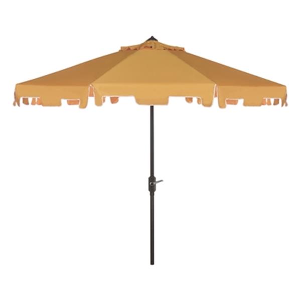 Safavieh Zimmerman 9 Ft Yellow Drape Crank Tilt Patio Umbrella Pat8000f Rona