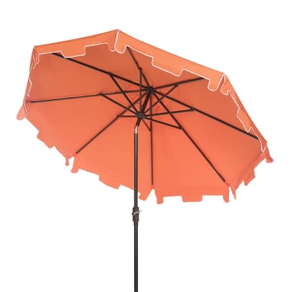 Safavieh Zimmerman 9 Ft Orange Drape Crank Tilt Patio Umbrella Pat8000g Rona