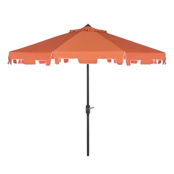 Safavieh Zimmerman 9 Ft Orange Drape Crank Tilt Patio Umbrella Pat8000g Rona