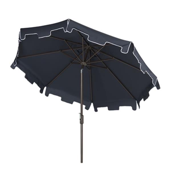 Safavieh Zimmerman 9 Ft Navy Drape Crank Tilt Patio Umbrella Pat8000a Rona