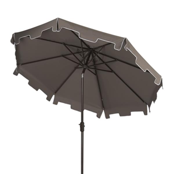 Safavieh Zimmerman 9 Ft Grey Drape Crank Tilt Patio Umbrella Pat8000e Rona