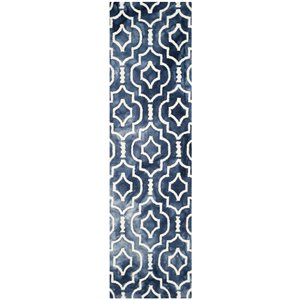 Safavieh Dip Dye Hand-Tufted Wool Navy and Ivory Area Rug - 2-ft x 10-ft