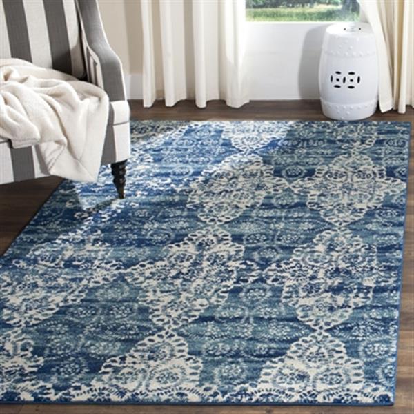 Safavieh Evoke Royal and Ivory Indoor Area Rug,EVK266F-5
