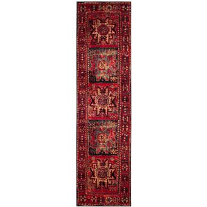 Safavieh Vintage Hamadan Red and Multicolor Indoor Area Rug - 2-ft x 18-ft