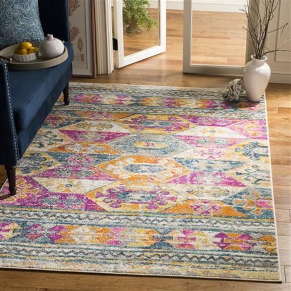 Safavieh Madison Blue and Fuchsia Area Rug,MAD118C-7SQ