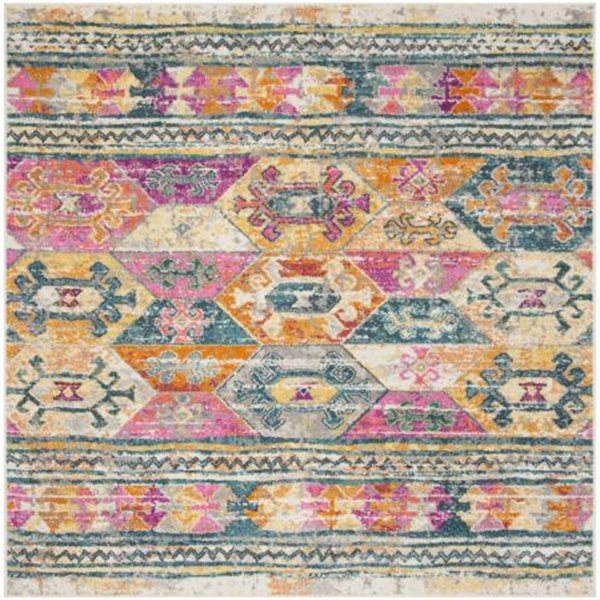 Safavieh Madison Blue and Fuchsia Area Rug,MAD118C-7SQ