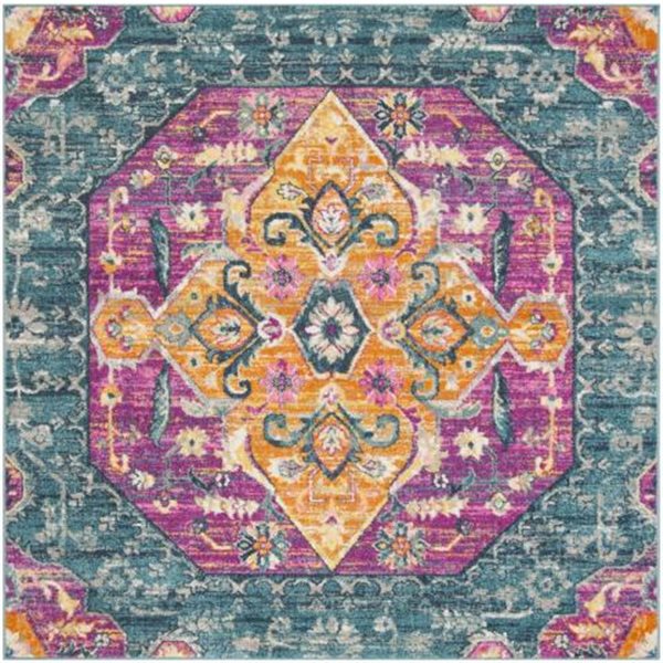 Safavieh Madison Blue and Fuchsia Area Rug,MAD119C7SQ RONA