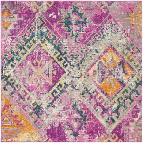 Safavieh Madison Fuchsia and Blue Area Rug,MAD125F-7SQ