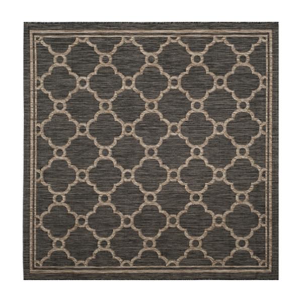 Safavieh Natural and Black Courtyard Indoor/Outdoor Rug,CY84