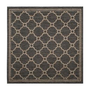 Safavieh Natural and Black Courtyard Indoor/Outdoor Rug,CY84