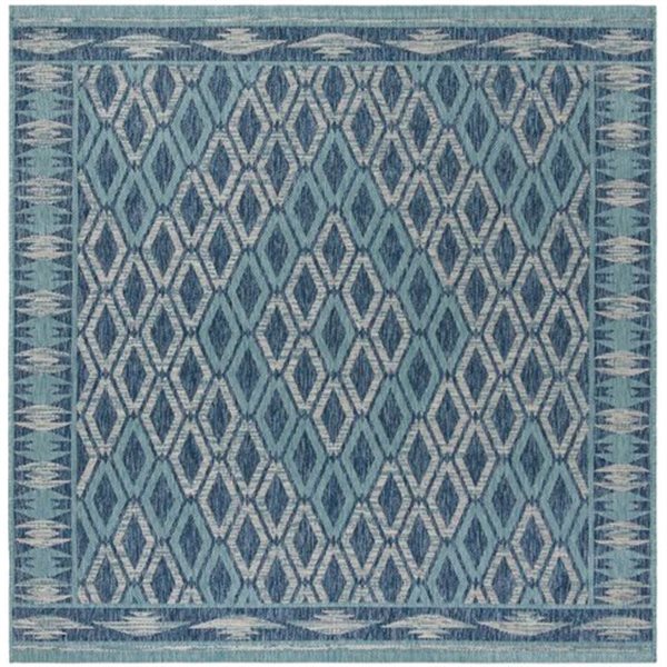 Safavieh Navy and Aqua Courtyard Indoor/Outdoor Rug,CY8531-3