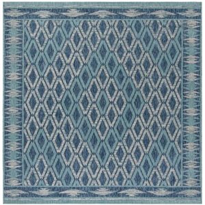 Safavieh Navy and Aqua Courtyard Indoor/Outdoor Rug,CY8531-3