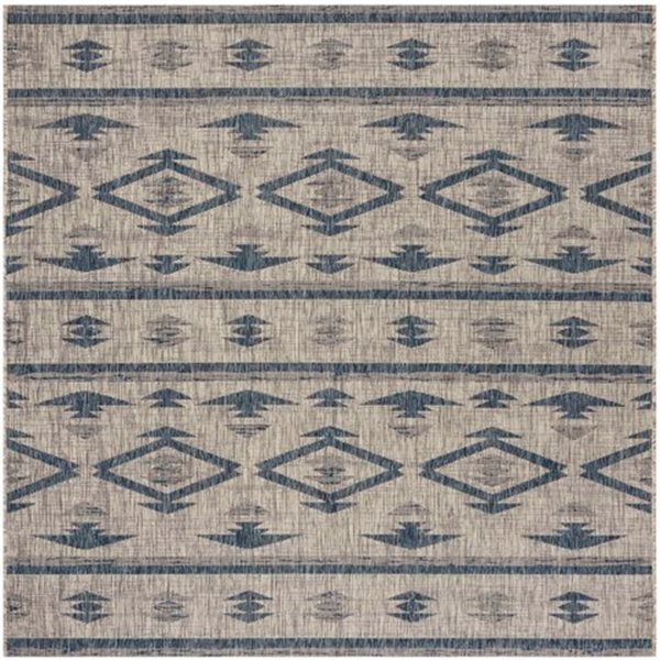 Safavieh Grey and Navy Courtyard Indoor/Outdoor Rug,CY8863-3