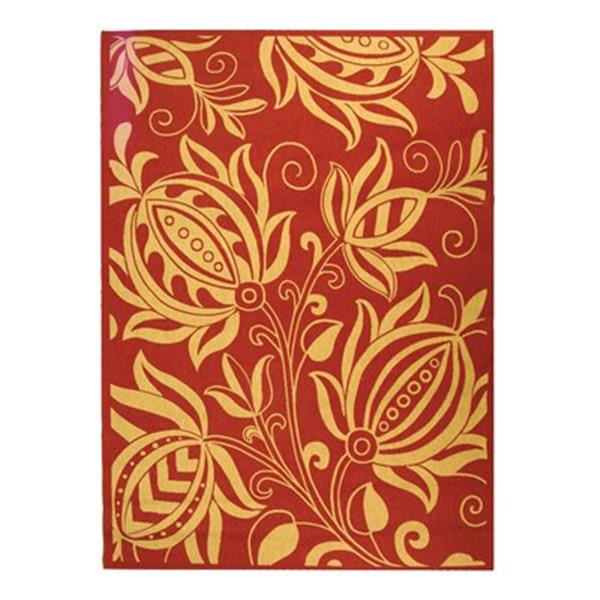 Safavieh CY2961-3707 Courtyard Area Rug, Red / Natural,CY296