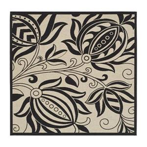 Safavieh CY2961-3901 Courtyard Area Rug, Sand / Black,CY2961