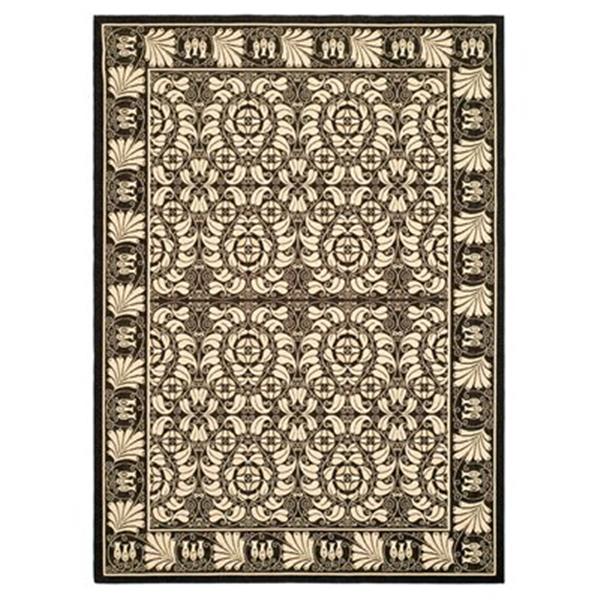 Safavieh Courtyard 7 ft x 10 ft Black and Cream Indoor/Outdoor Area Rug