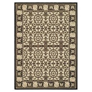 Safavieh Courtyard 7 ft x 10 ft Black and Cream Indoor/Outdoor Area Rug