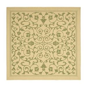 Safavieh Courtyard Indoor/Outdoor 8-ft x 8-ft Cream/Green Area Rug