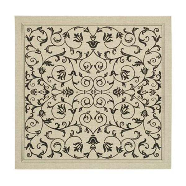 Safavieh Courtyard 8-ft x 8-ft Sand/Black Area Rug