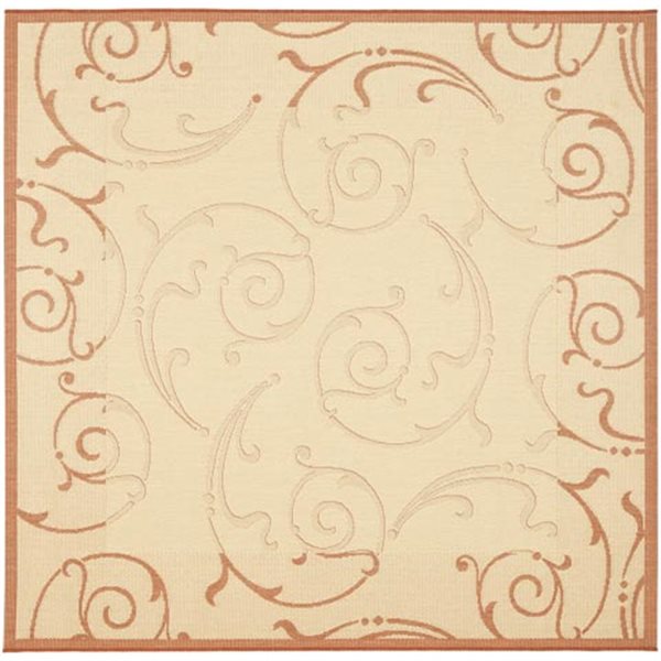 Safavieh Courtyard 8 ft x 8 ft Natural and Terra Indoor/Outdoor Area Rug