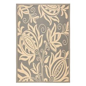 Safavieh Courtyard 8 ft x 8 ft Grey and Cream Indoor/Outdoor Area Rug