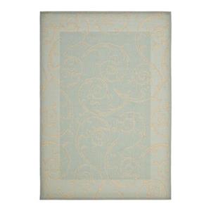 Safavieh Courtyard 7 ft x 10 ft  Cream and Aqua Indoor/Outdoor Area Rug